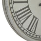 White Metal Embossed Wall Clock With Glass 80x80 cm