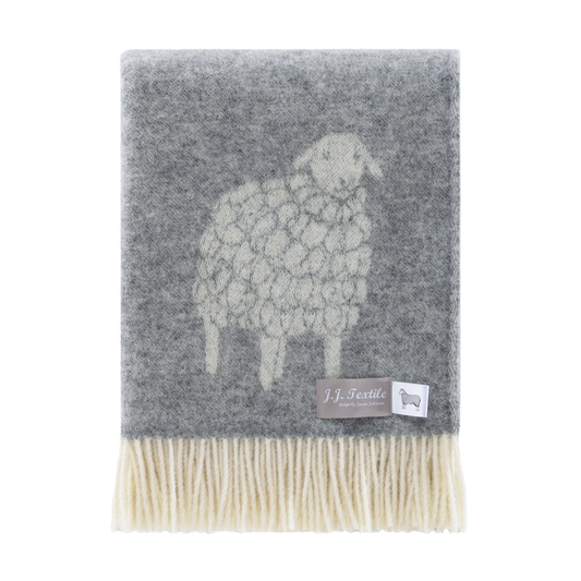 Sheep Mima Soft Grey Pure Wool Throw