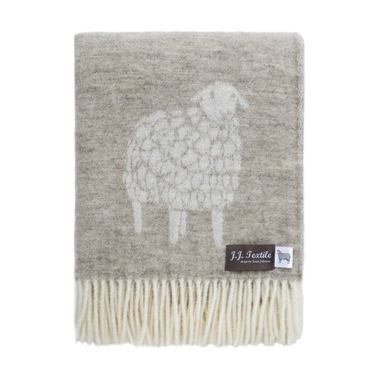 Sheep Mima Soft Brown Pure Wool Throw