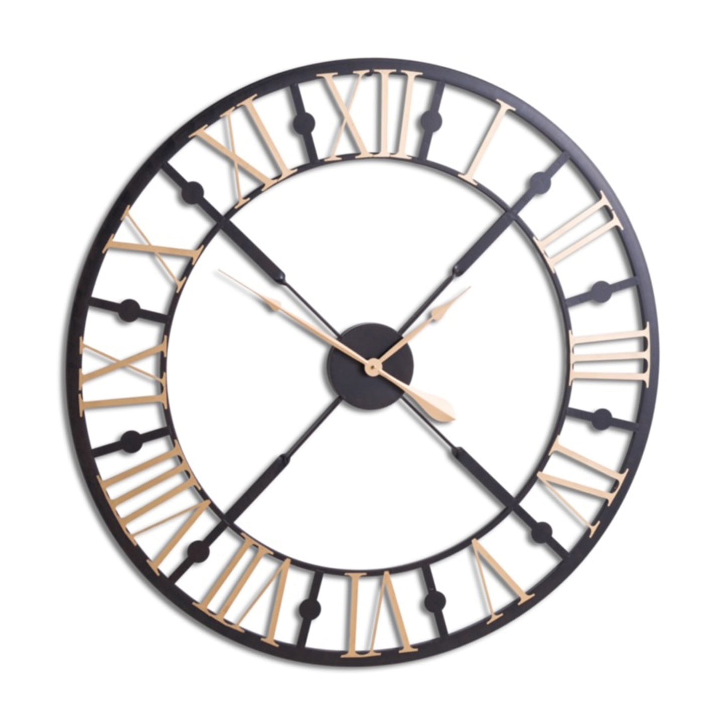 Black And Gold Skeleton Clock 95cm