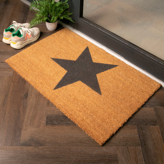 Country Home Star Extra Large Grey Doormat 90x60cm